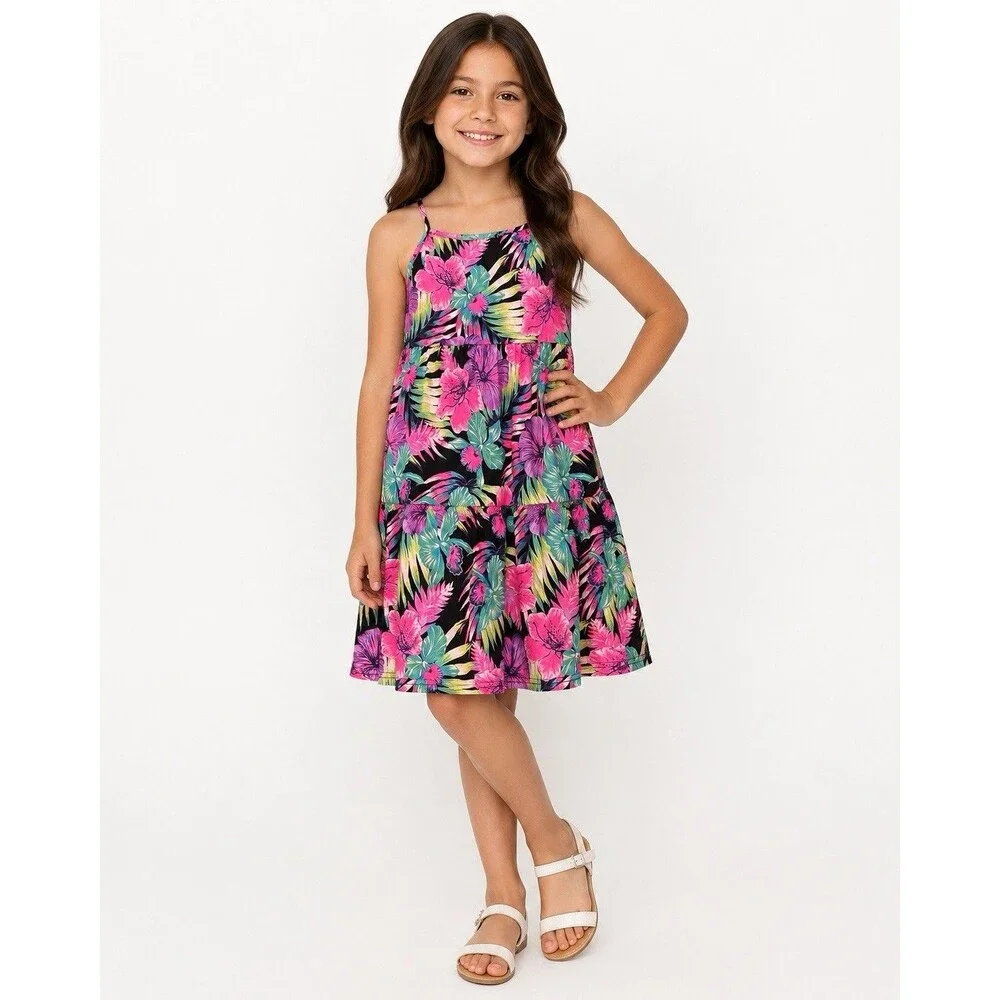 Children’s Place Dress Girls Youth Size 10/12 Large Floral Vacation Party NEW